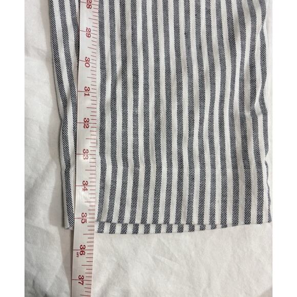 Flat Front Linen Avery Pants Striped Stretch Nautical Resort Beach Comfy Size 6 - Picture 8 of 9